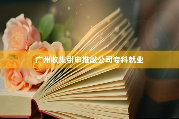广州收集引申推敲公司专科就业